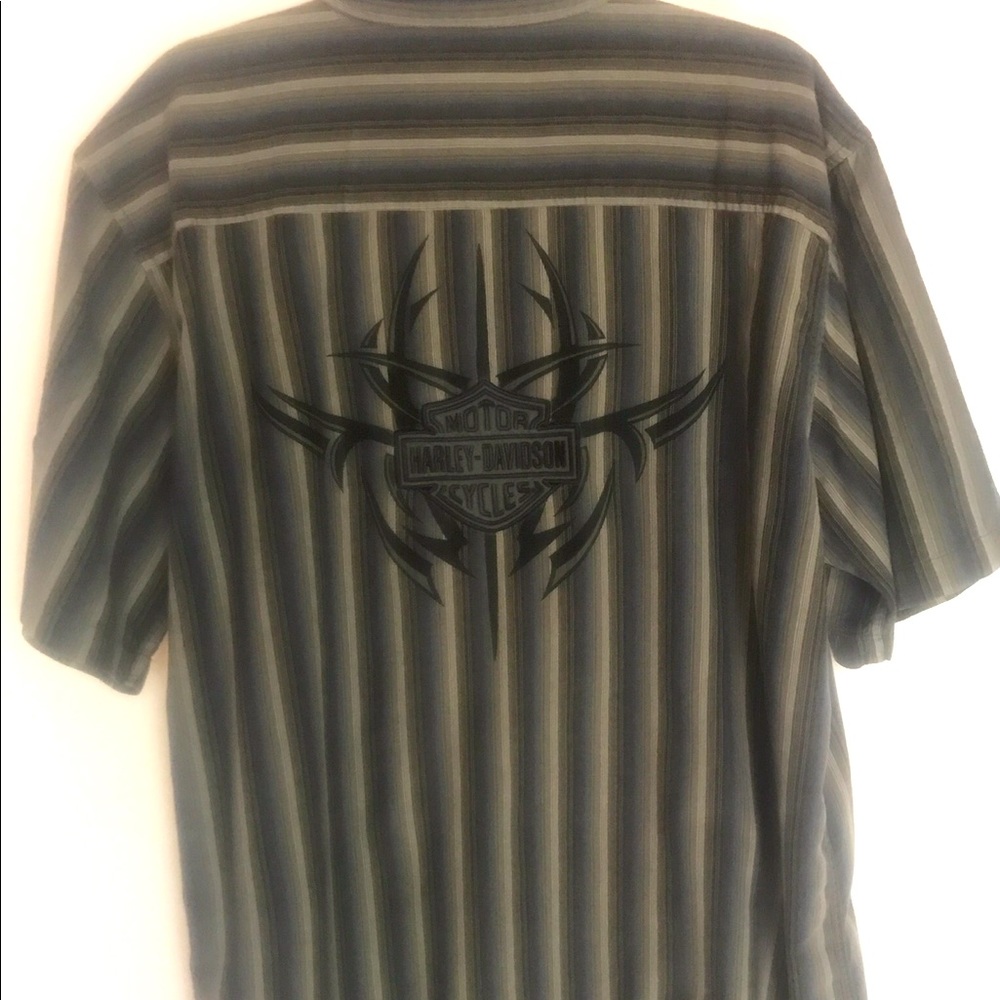 Harley Davidson Button Down XL Striped Shirt